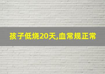 孩子低烧20天,血常规正常