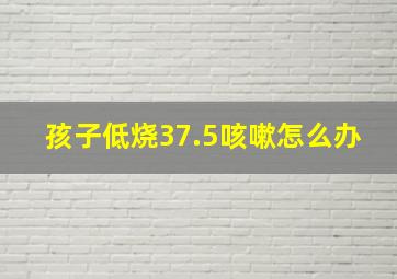 孩子低烧37.5咳嗽怎么办