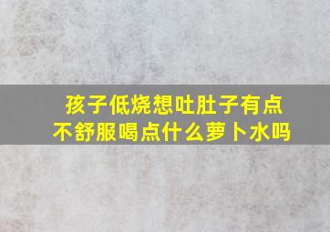 孩子低烧想吐肚子有点不舒服喝点什么萝卜水吗