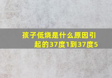 孩子低烧是什么原因引起的37度1到37度5