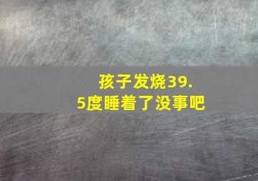 孩子发烧39.5度睡着了没事吧