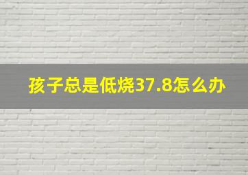 孩子总是低烧37.8怎么办