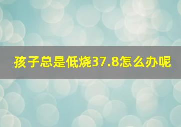 孩子总是低烧37.8怎么办呢