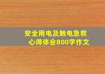 安全用电及触电急救心得体会800字作文