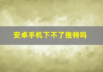 安卓手机下不了推特吗