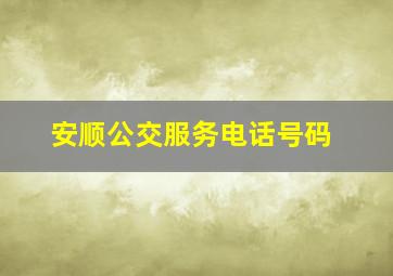 安顺公交服务电话号码