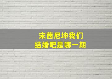 宋茜尼坤我们结婚吧是哪一期