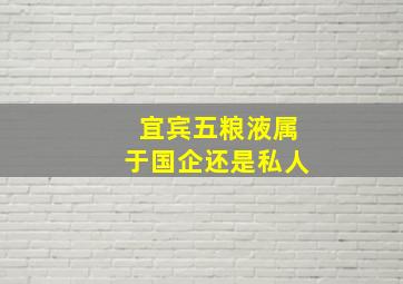 宜宾五粮液属于国企还是私人