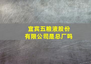 宜宾五粮液股份有限公司是总厂吗