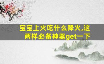 宝宝上火吃什么降火,这两样必备神器get一下