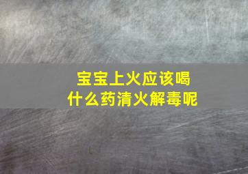 宝宝上火应该喝什么药清火解毒呢