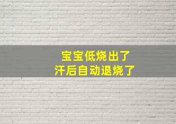 宝宝低烧出了汗后自动退烧了