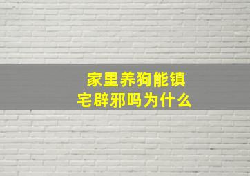 家里养狗能镇宅辟邪吗为什么