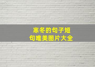 寒冬的句子短句唯美图片大全