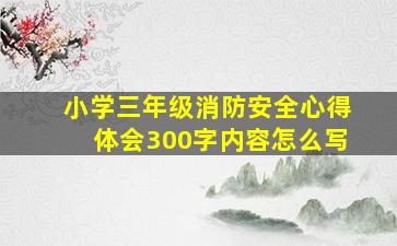 小学三年级消防安全心得体会300字内容怎么写