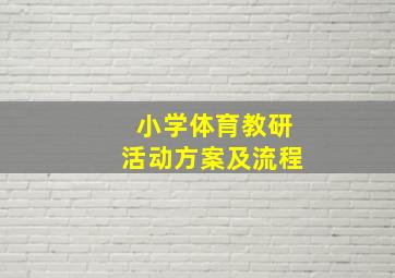 小学体育教研活动方案及流程