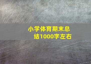 小学体育期末总结1000字左右