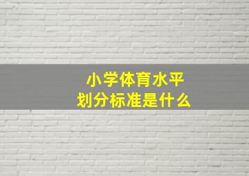 小学体育水平划分标准是什么