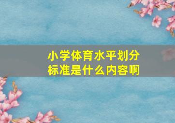 小学体育水平划分标准是什么内容啊