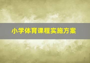 小学体育课程实施方案