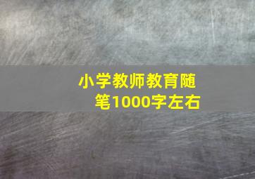 小学教师教育随笔1000字左右