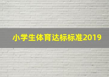 小学生体育达标标准2019