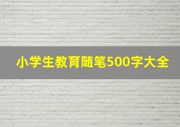 小学生教育随笔500字大全