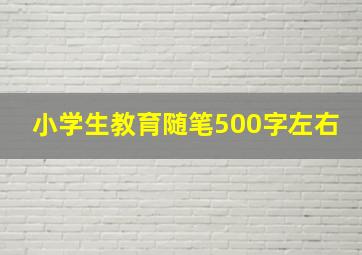 小学生教育随笔500字左右