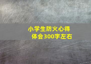 小学生防火心得体会300字左右