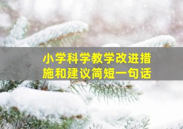 小学科学教学改进措施和建议简短一句话