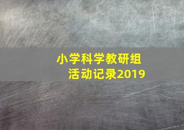 小学科学教研组活动记录2019