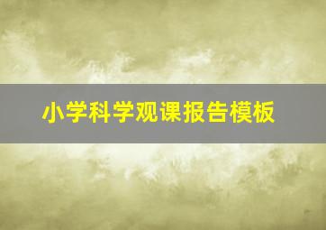 小学科学观课报告模板