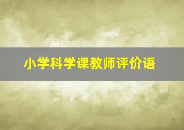 小学科学课教师评价语