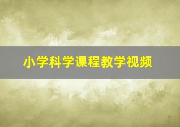 小学科学课程教学视频