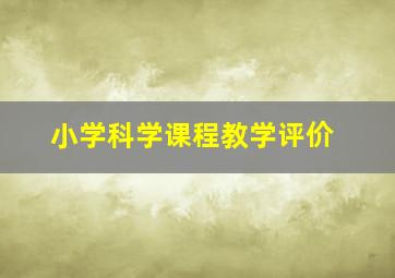 小学科学课程教学评价