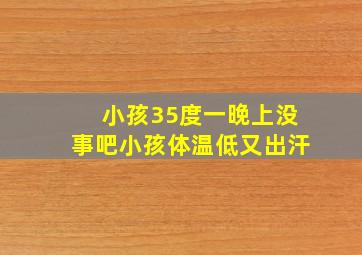 小孩35度一晚上没事吧小孩体温低又出汗