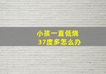 小孩一直低烧37度多怎么办