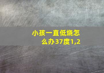 小孩一直低烧怎么办37度1,2