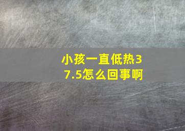 小孩一直低热37.5怎么回事啊