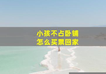 小孩不占卧铺怎么买票回家