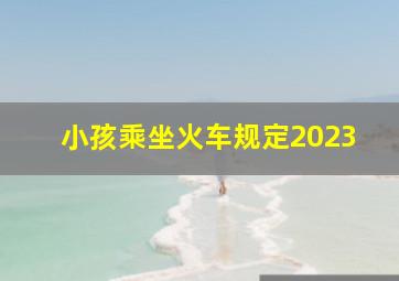 小孩乘坐火车规定2023