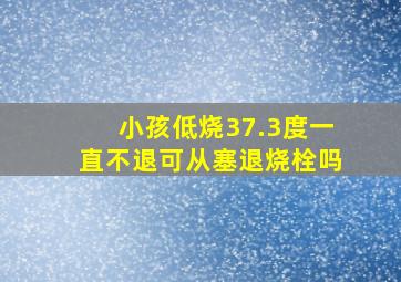 小孩低烧37.3度一直不退可从塞退烧栓吗