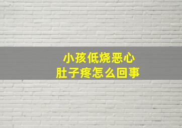 小孩低烧恶心肚子疼怎么回事