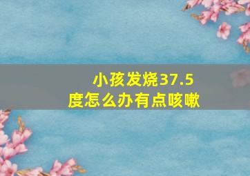 小孩发烧37.5度怎么办有点咳嗽