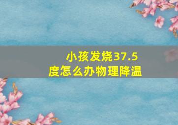 小孩发烧37.5度怎么办物理降温