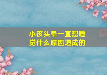 小孩头晕一直想睡觉什么原因造成的