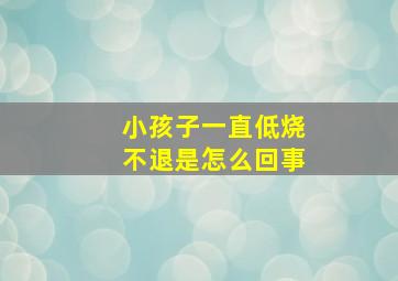 小孩子一直低烧不退是怎么回事