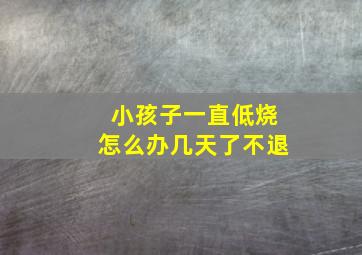 小孩子一直低烧怎么办几天了不退