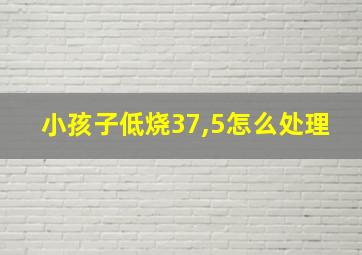 小孩子低烧37,5怎么处理