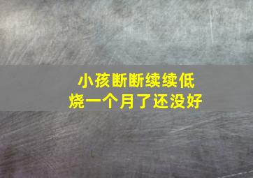 小孩断断续续低烧一个月了还没好